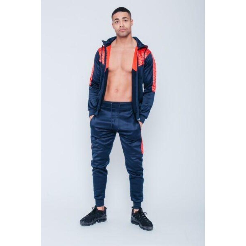 Mens Tracksuits with Two Tone Contrast Zip Through Tracksuit Boys Tracksuit Set