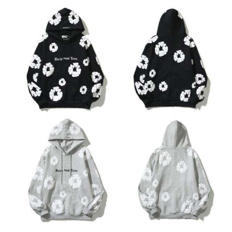New DENIM TEARS Foam Printing Hip Hop Graffiti Hoodies Unisex Sweatshirts Fall