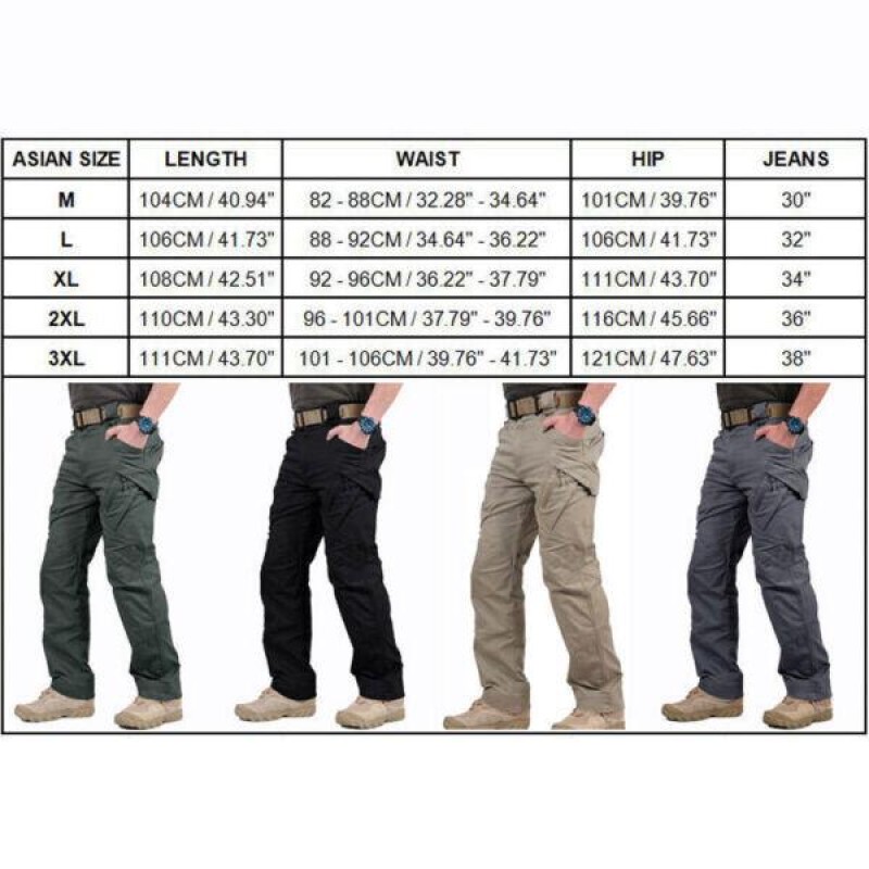 US Men Tactical Cargo Pants Soldier Straight-fit Work Combat Trousers Outdoor